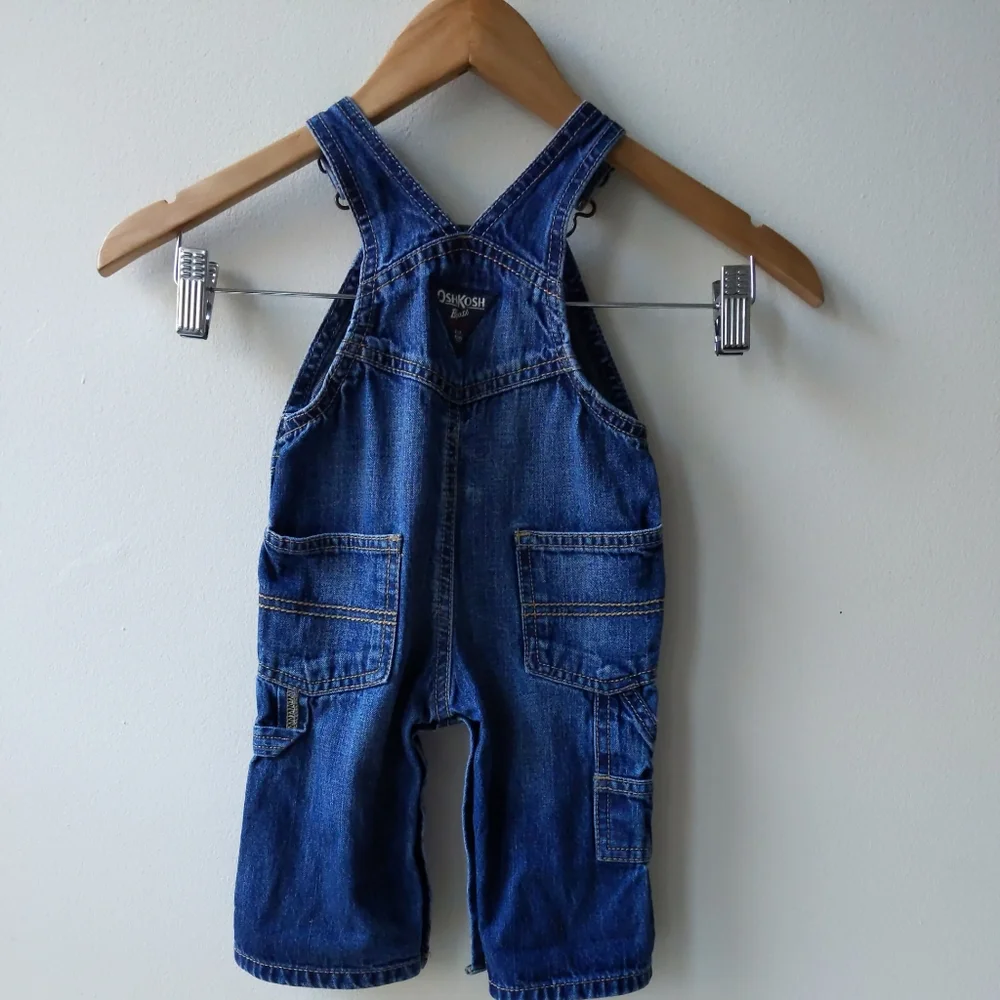 Oshkosh B'Gosh Spell Out Denim Overalls Size 6M